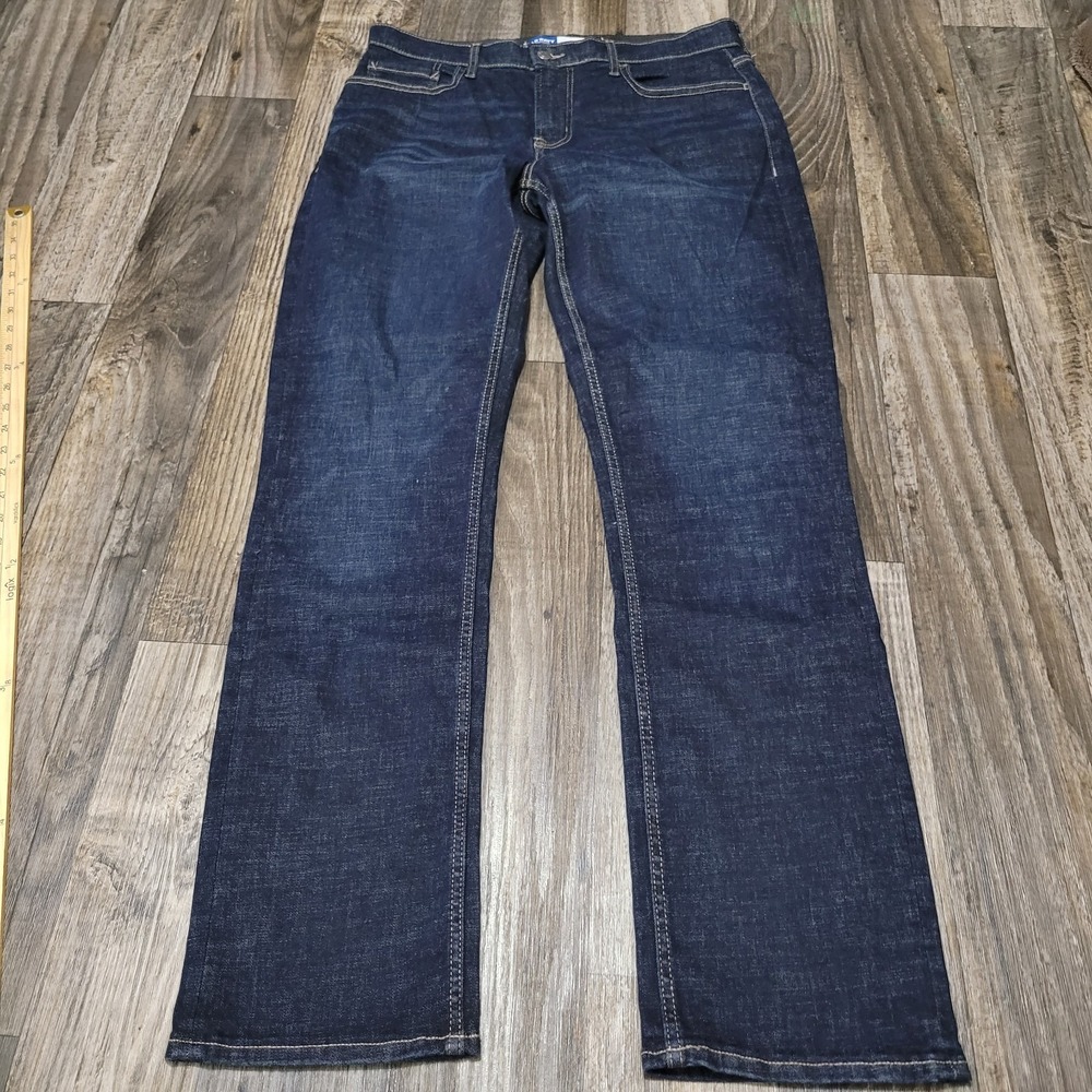 Old Navy Men's Jeans Straight Fit 360 Stretch Tech 34x34 Dark Wash